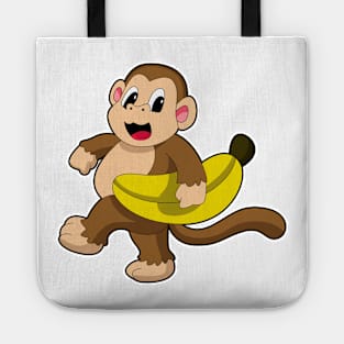 Monkey at Running with Banana Tote