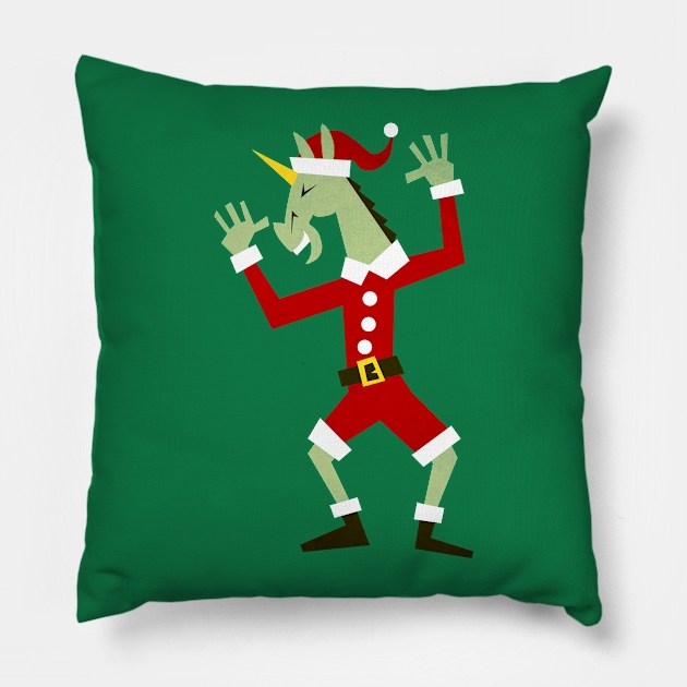 Santa Unicorn In the House Pillow by Thatssounicorny