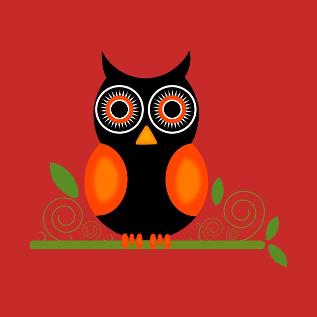 Owl on red by hedehede