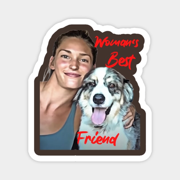 Woman's Best Friend (pretty girl with dog) Magnet by PersianFMts