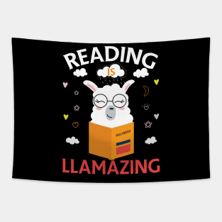 Reading Is Llamazing Gift Reading Llama Lovers Gift Tapestry