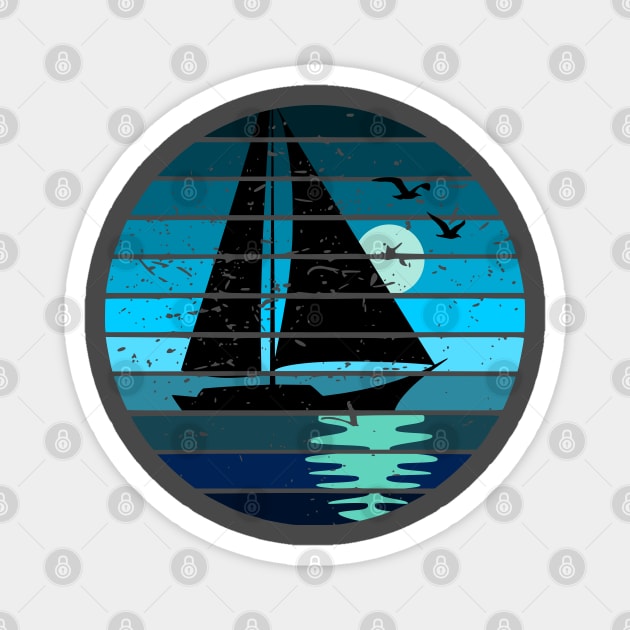 Vintage Night Sailing Magnet by Lifeline/BoneheadZ Apparel