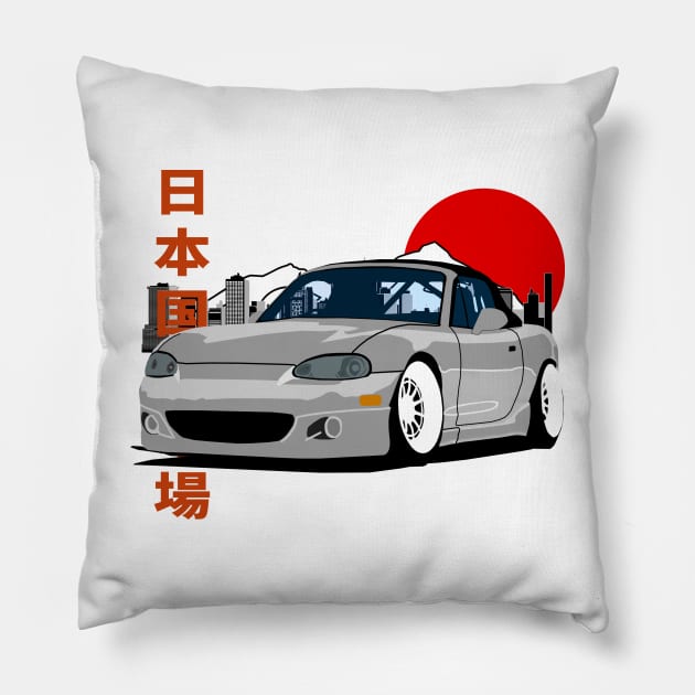 Mazda Miata NB Retro Style Pillow by Rebellion Store