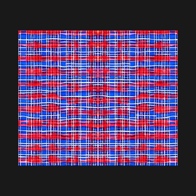 Red White and Blue Aesthetic Tartan Pattern - Patriotic Plaid Quilt 3 by BubbleMench