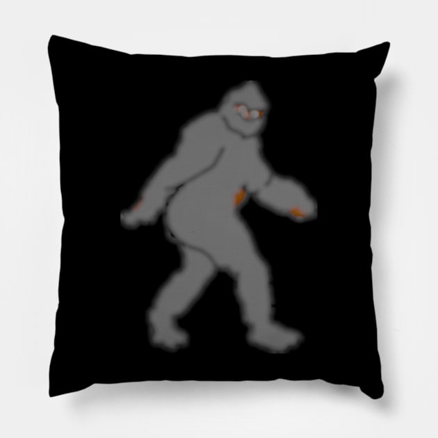 Blurry Bigfoot Pillow by Melty Shirts