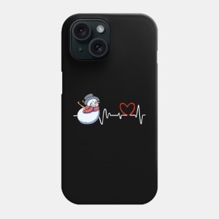 Heartbeat Christmas Snowman Face Funny Heart Frequency Phone Case