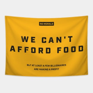We can't afford food Satirical Canada Yellow Tapestry