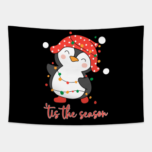 Tis The Season Penguin Tapestry