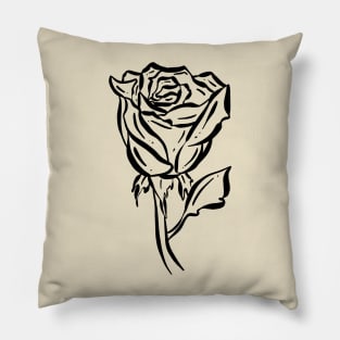 Gothic Black Rose Pillow