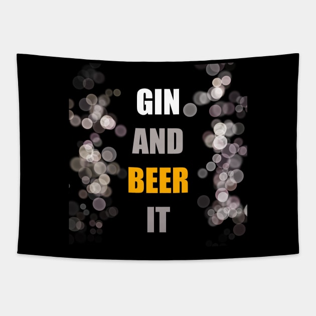 GIN AND BEER IT Tapestry by DMcK Designs