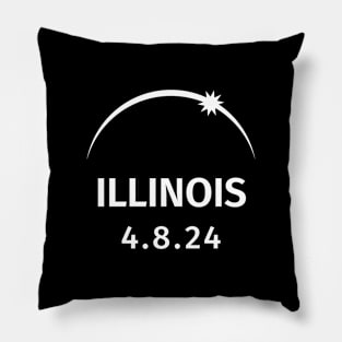 4.8.2024 Solar Eclipse Illinois Pillow