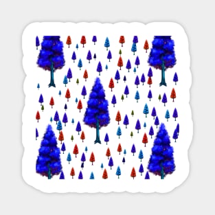 blue red trees leaves background pattern texture Magnet