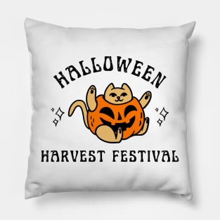 halloween harvest festival cat Pillow