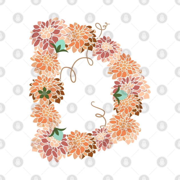 Letter D Floral by CTstudio