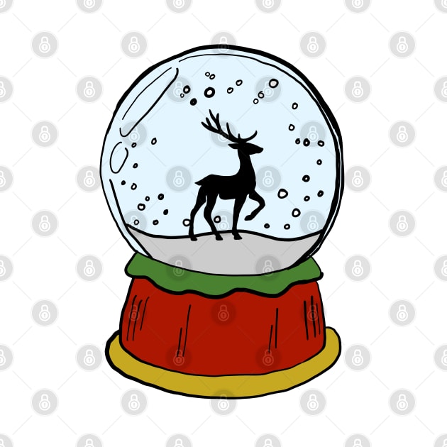 Color reindeer snow globe by Noamdelf06