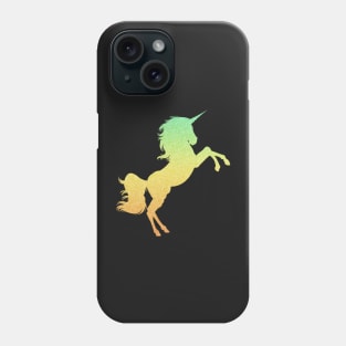 Bright Yellow Orange Ombre Faux Glitter Unicorn Phone Case