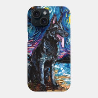 Black German Shepherd Night Phone Case