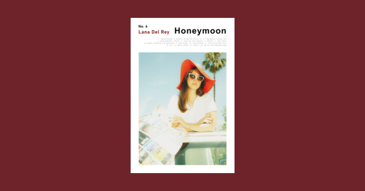 lana del rey honeymoon tracklist poster - Lana Del Rey - Autocollant ...