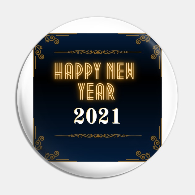 happy new year 2021 holiday retro vintage theme blue gold yellow brown border pattern Pin by maplunk