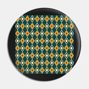 Teal and Yellow Harlequin Pattern Pin