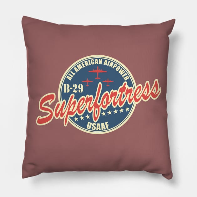 WW2 Air Force Bomber Airplane Tshirt - B-29 Superfortress Pillow by TCP