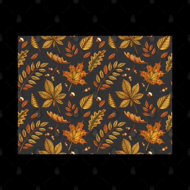 Autumn  pattern with leaves by nocturanna@gmail.com