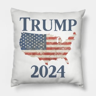 Vintage Trump 2024 US American Flag 2024 Election Pillow