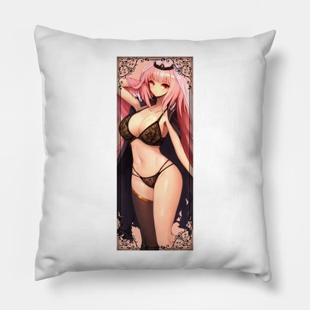 Mori Calliope In UnderWear, Hololive Potrait Pillow by SaucyBandit