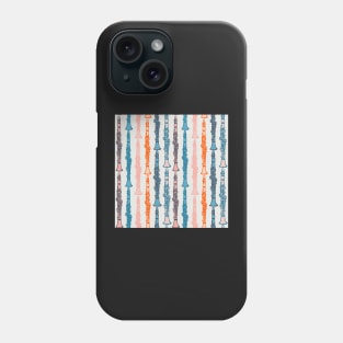 Clarinet parade pattern in vintage colours Phone Case