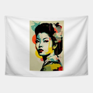 Vintage asian woman in pop-art style Tapestry