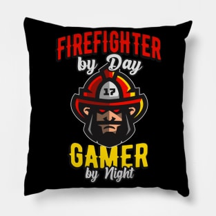 Firefighter Gamer Fire Department Pillow