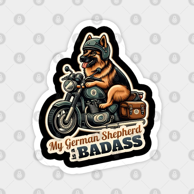 German Shepherd Biker Magnet by k9-tee