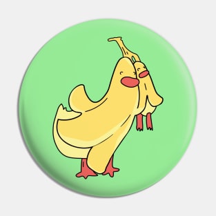 Cute banana duck with duckling Pin