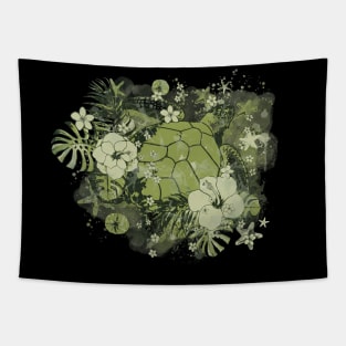 Sea Turtle Floral 4 Tapestry