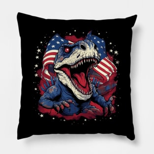 Patriotic Dinosaur Pillow