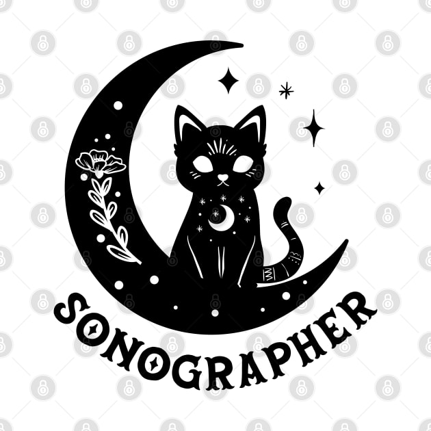 Sonographer - Magical Cat On Moon Design by best-vibes-only