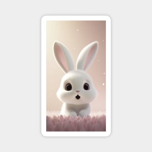 Cute white rabbit Magnet