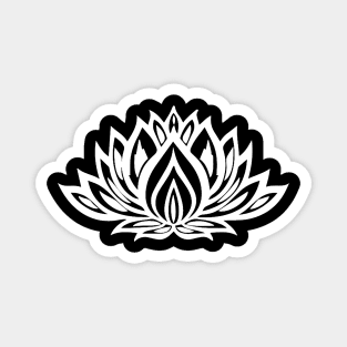 White Lotus Flower Magnet