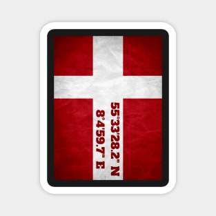 Blavandshuk Fyr coordinates with flag (vertical) Magnet