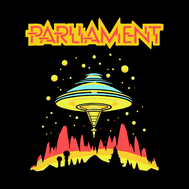 Parliament Funkadelic Retro Mothership UFO Rock Funk Throwback by robotbasecamp