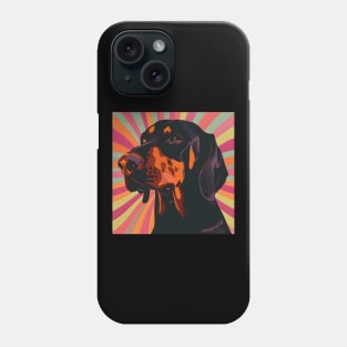 Black and Tan Coonhound in 70's Phone Case