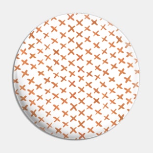 Watercolor x pattern - orange Pin