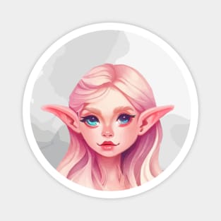 Cute fairy girl elf on a watercolor background Magnet