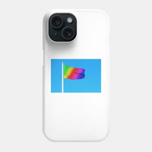 Rainbow flag waving on the wind Phone Case