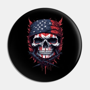 USA Skull Pin