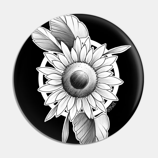 sunflower <3 (black and grey) Pin by elywick