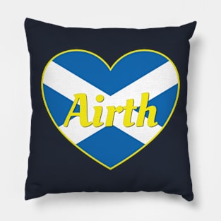 Airth Scotland UK Scotland Flag Heart Pillow