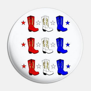 RED White Blue USA Cowboy Boots Pin
