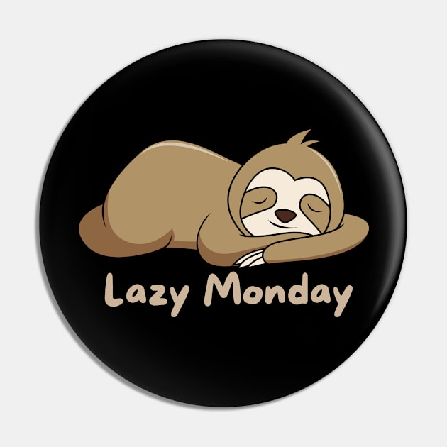 Lazy Monday Cute Sloth Pin by Artist usha