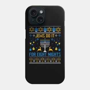 Hanukkah Gift Menorah Funny Ugly Christmas Sweater Phone Case